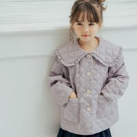 Quilting frill short coat / lilac