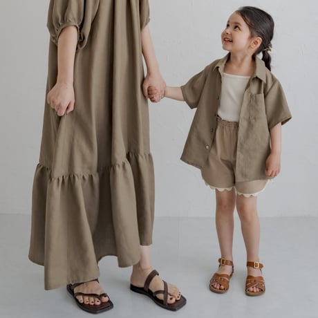 kids Summer shirt / Sand brown