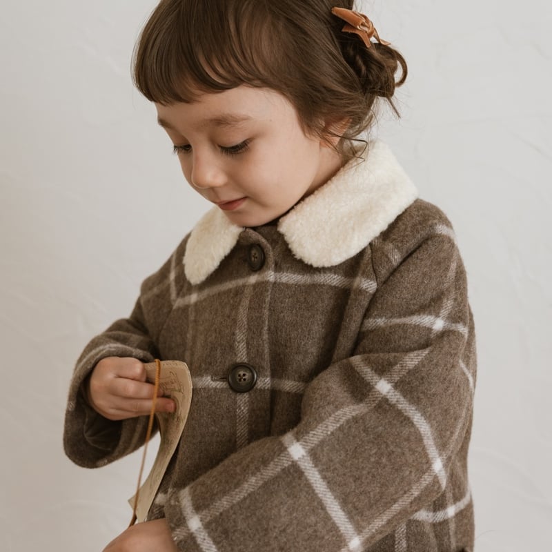 Wool coat / cocoa check | june -little closet- 
