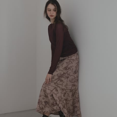 ladies Siren skirt / toile de jouy - pink brown