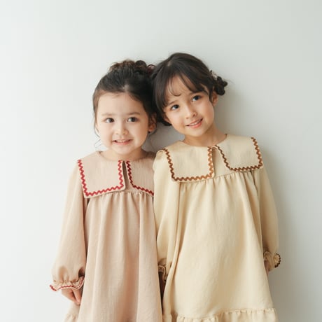 Long sailor dress / Butter cream