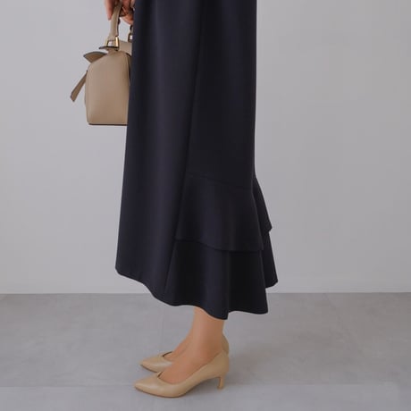 ladies Ceremony double flare dress / navy