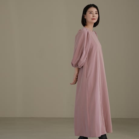ladies Puff sleeve dress / baked pink