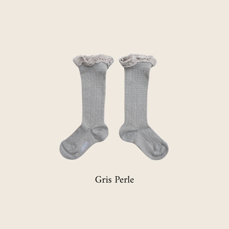 Collegien / Adeline - Pointelle Merino Wool Knee-high Socks with Merino Lace Trim