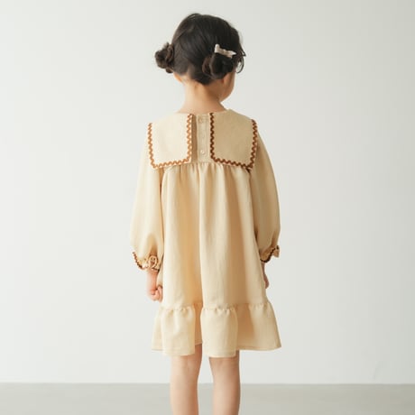 Long sailor dress / Butter cream