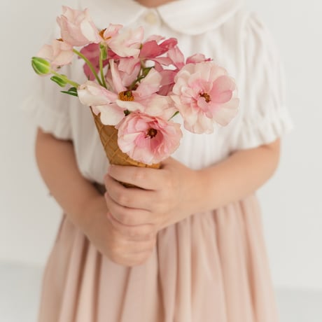 Tulle ribbon skirt / powder pink