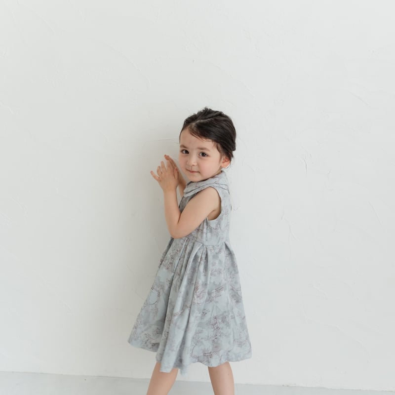 Lala dress / toile de jouy - blue | june -littl Lala dress / toile de jouy - blue | june -littl
