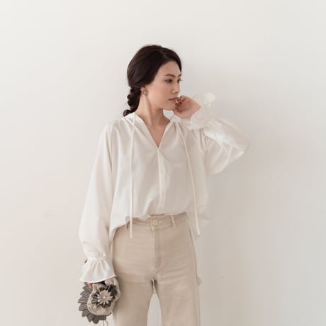 ladies Candy sleeve blouse / white