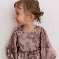 Ange rompers / toile de jouy - pink brown