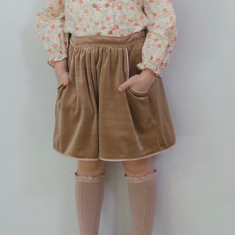 Velvet flare skirt / camel | june -little closet-