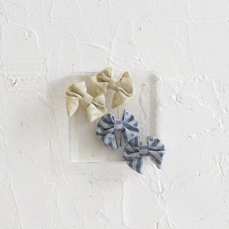 Mini hair ribbon pin 2pc set / La france