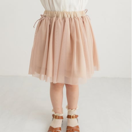 Tulle ribbon skirt / powder pink