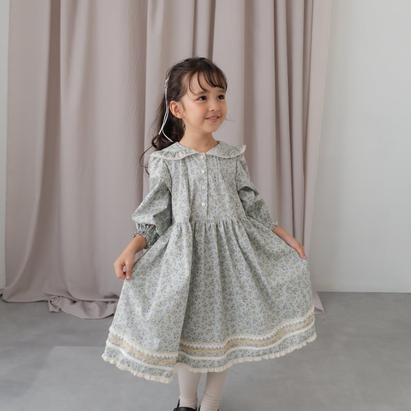 White snow dress / blue flower | june -little c