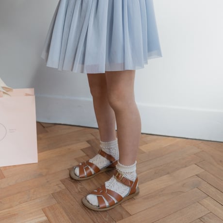 Tulle ribbon skirt / pail blue