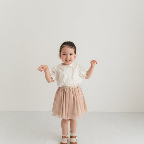 Tulle ribbon skirt / powder pink