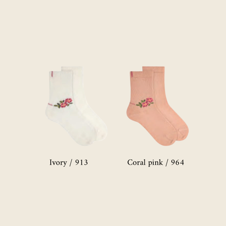 condor / Merino wool-blend socks with floral embroidery