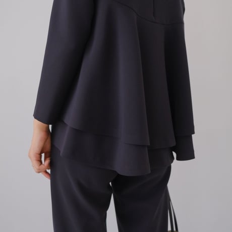 ladies Ceremony double flare blouse / navy