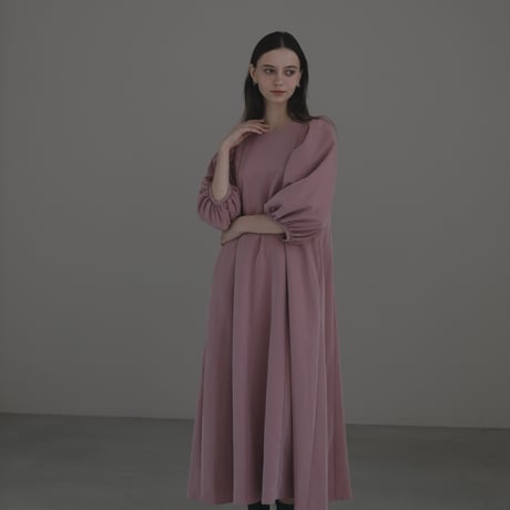 ladies Puff sleeve dress / baked pink