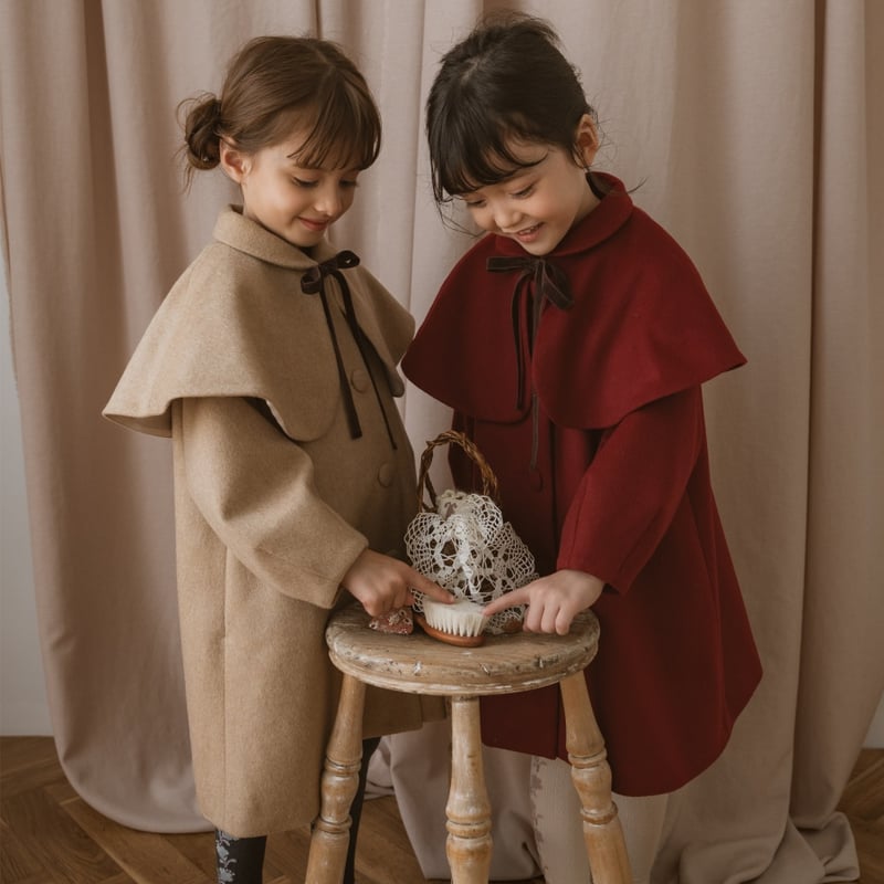 Doll cape coat / bordeaux | june -little closet-