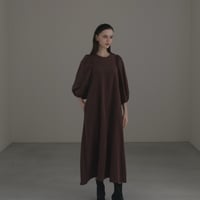 ladies Puff sleeve dress / chocolate