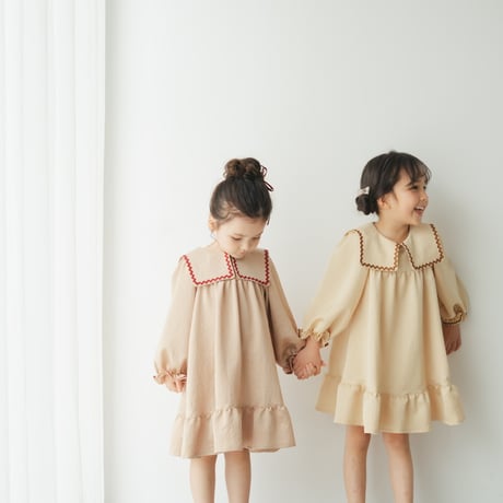 Long sailor dress / Butter cream