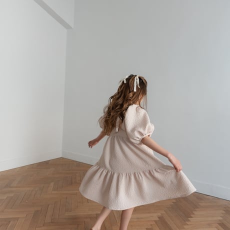 kids Back ribbon dress / baby pink