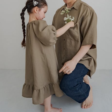Mens Summer shirt / Sand brown