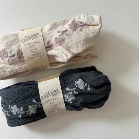 Collegien / Anthéa - Jacquard Flower Pointelle Tights