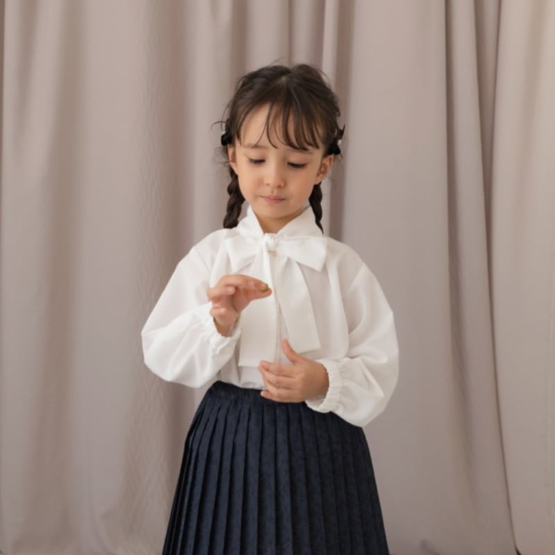 kids Bow tie blouse / white | june -little closet-