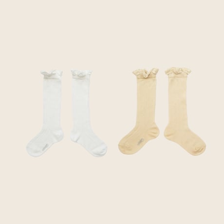 Collegien / Marie-Anaïs Lightweight Knee-high Socks with Lace Frill