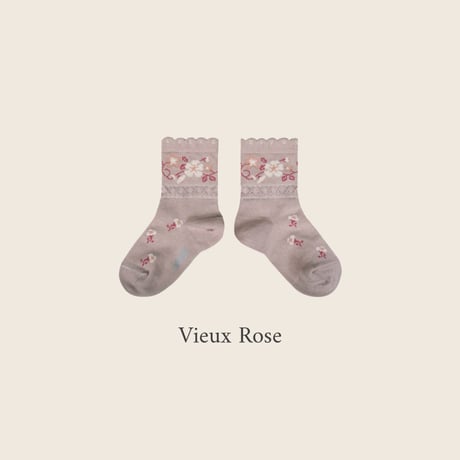 Collegien / Camélia - Jacquard Flower Ankle Socks