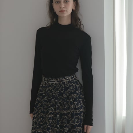 ladies Maison Flare skirt / navy jacquard