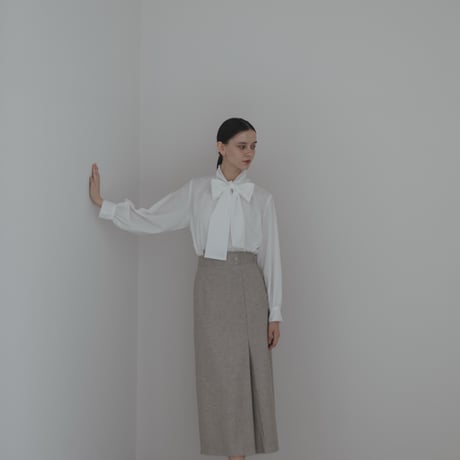 ladies Grace straight skirt / grey tweed