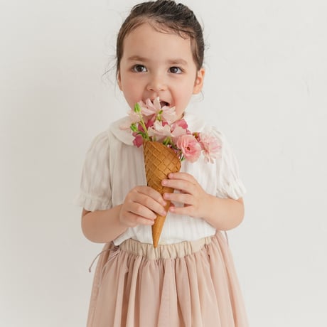 Tulle ribbon skirt / powder pink