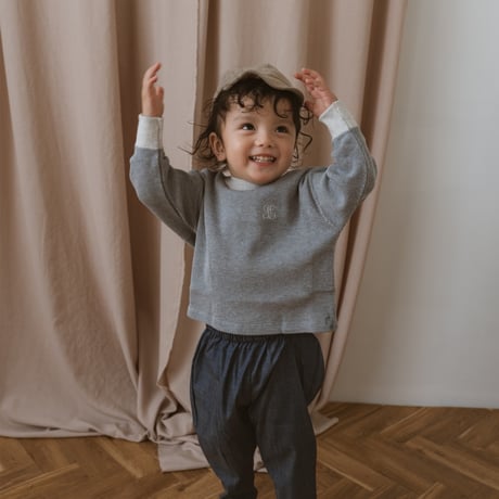 kids Waffle sweat / blue milk