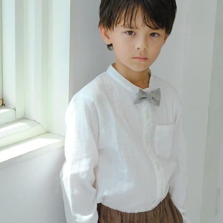 Stand collar shirt / white