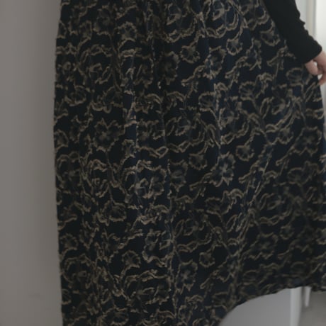 ladies Maison Flare skirt / navy jacquard