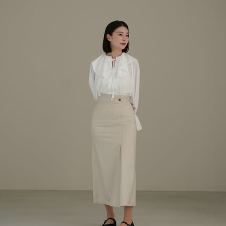 ladies Grace straight skirt / milk tweed