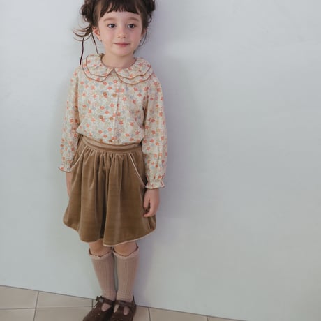 Velvet flare skirt / camel