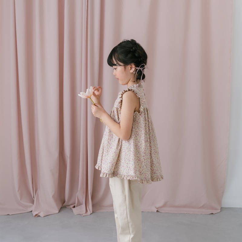 美品⁂センソユニコ⁂半袖プルオーバー　チュニック　花柄切替　フリル　2way 美品⁂センソユニコ⁂半袖プルオーバー チュニック 花柄切替