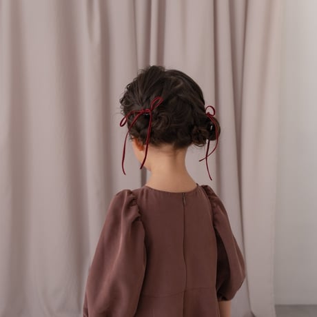 kids Puff sleeve dress / chocolate