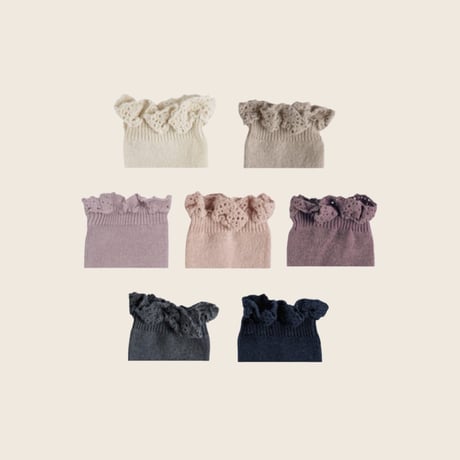 condor / Knee socks with lace edging cuff 2409-2