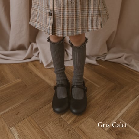 Collegien / Joséphine - Lace-Trim Ribbed Knee-high Socks
