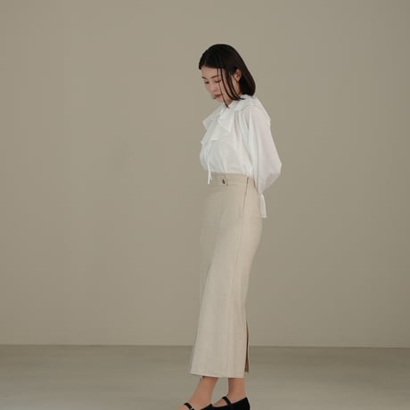 ladies Grace straight skirt / milk tweed