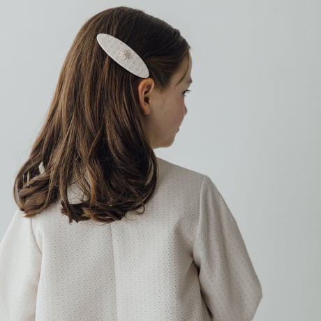 Flower bijou barrette / ecru