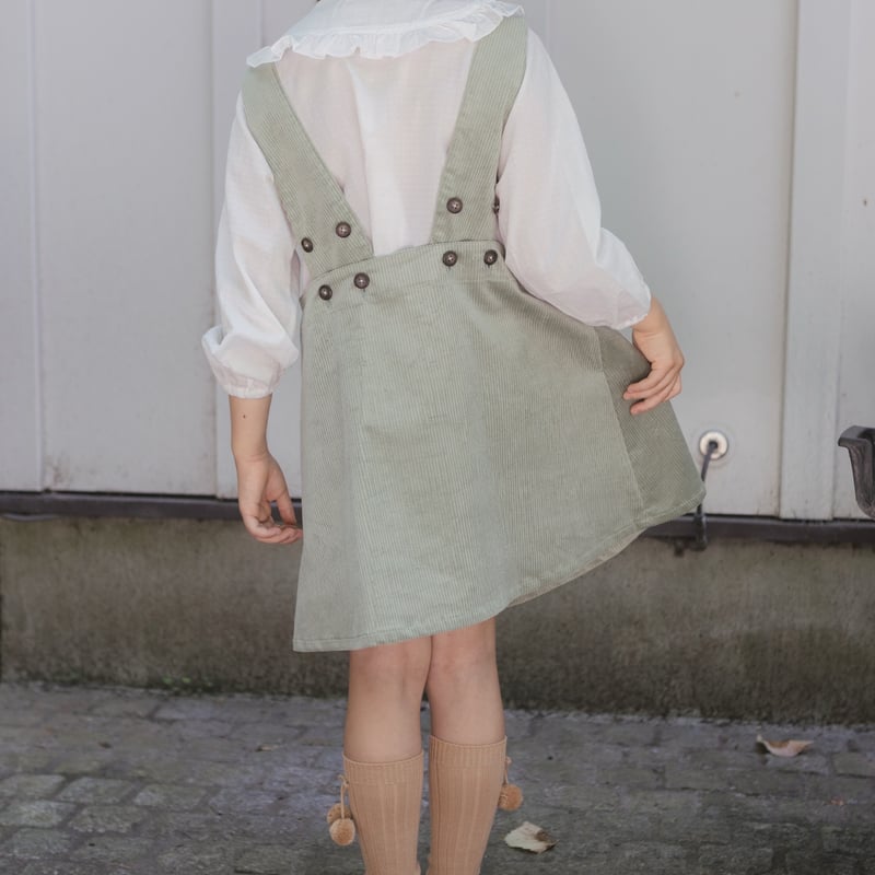 試着のみタグ付き　TEA & CAKE jumper skirt　ベージュ Jumper skirt / mint corduroy | june -little clo