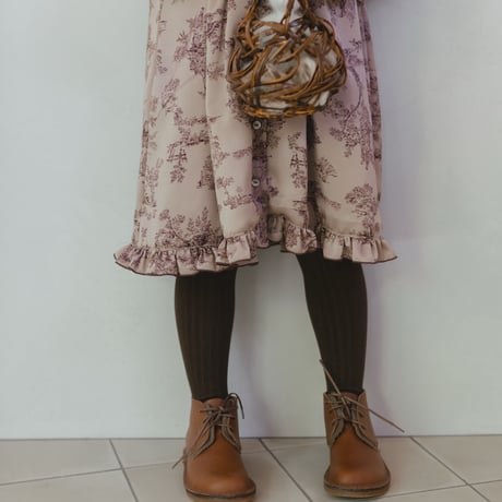 Winter sailor dress / toile de jouy - pink brown