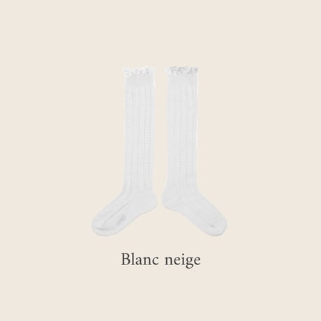 Collegien / Marie Léonie - Lightweight Openwork Knee-high Socks with Swiss-dot Frill