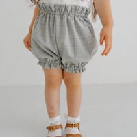 Pumpkin pants (frill) / Quiet gray check