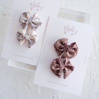 Mini hair ribbon pin 2pc set